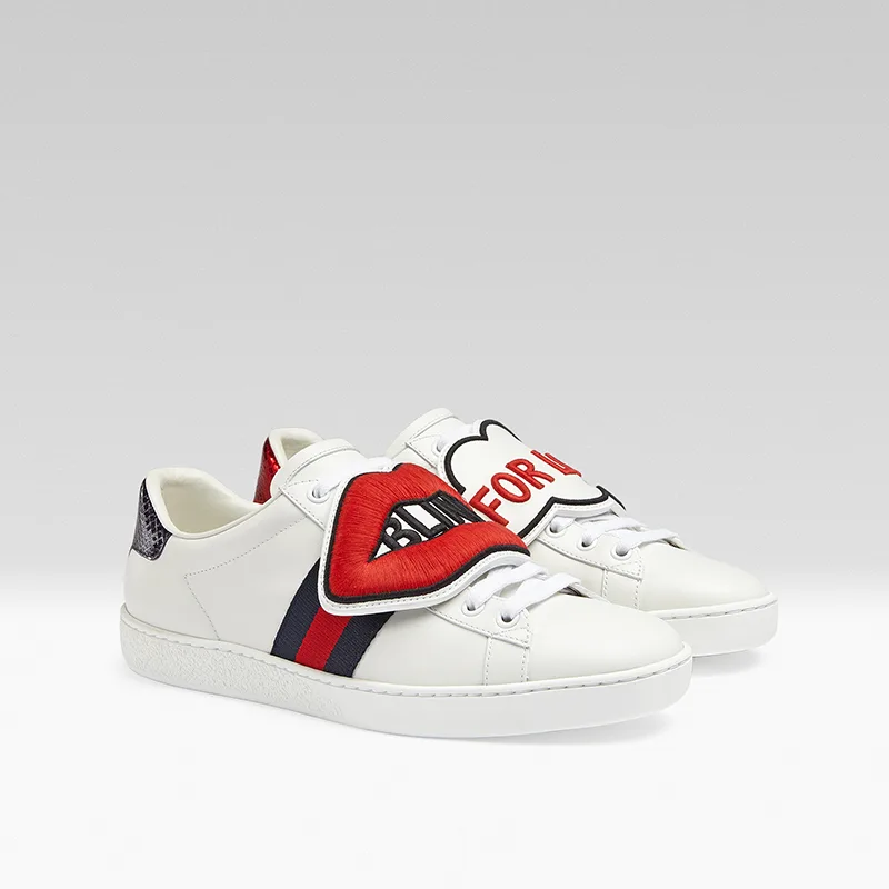 gucci giay the thao ace patch sneaker - elle man 9