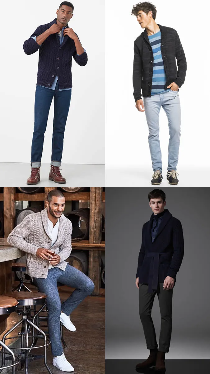 Áo khoác cardigan và các kiểu giày.