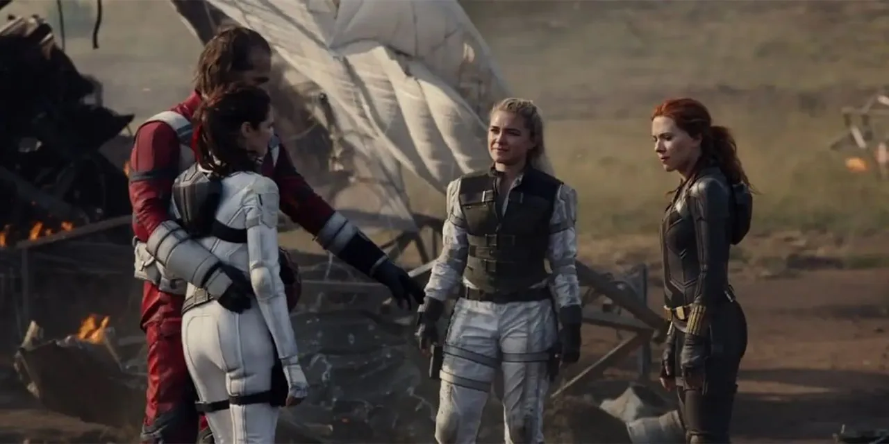 Các diễn viên trong Black Widow (2021).