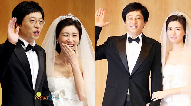 MC Yoo Jae-suk và vợ Na Kyung Eun