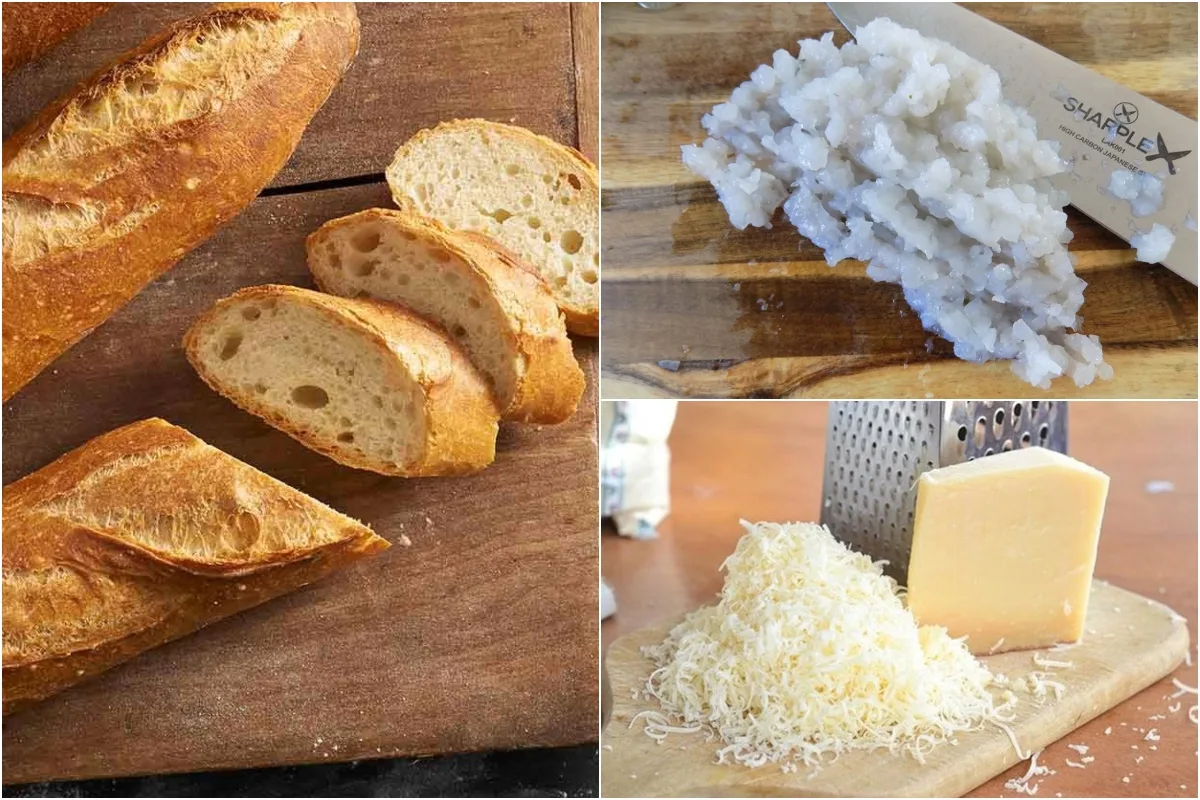 Chế bến bánh mì nướng tôm