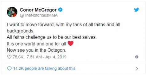 võ sỹ conor mcgregor-tweet của conor mcgregor