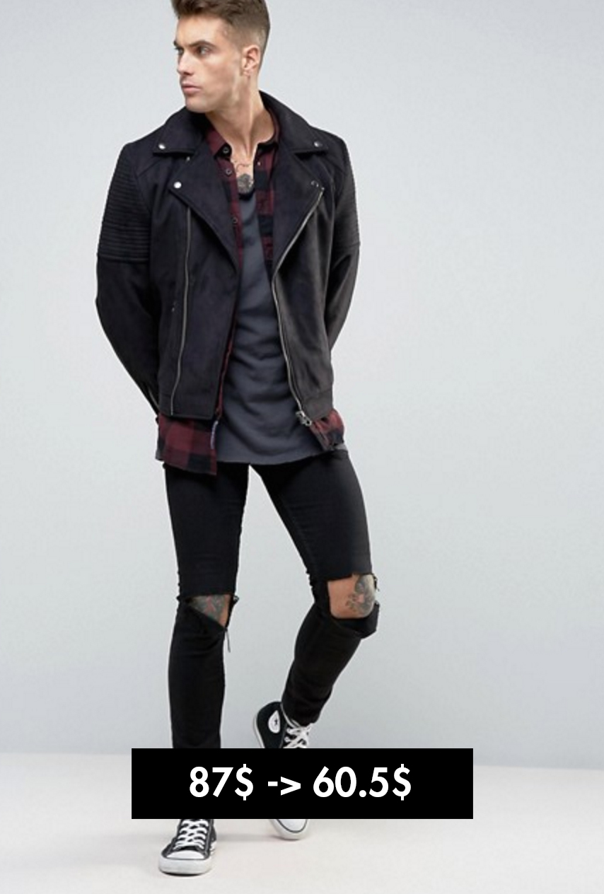 Asos áo khoác biker da Elle Man 1