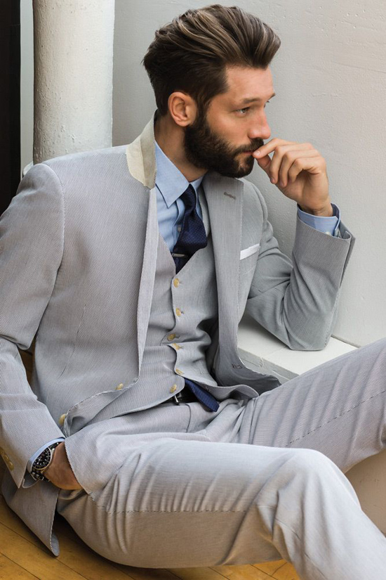 suit nam xam - ca vat xanh navy & suit xam nhat - elle man