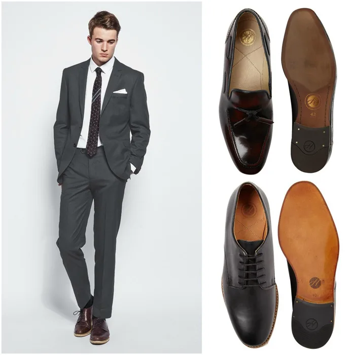 suit nam mau xam - dark grey suit & shoes - elle man