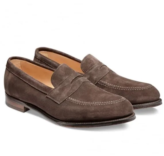 12 thuong hieu giay loafer nam Cheaney Hadley Penny Loafer in brown suede GBP292 - elle man 1