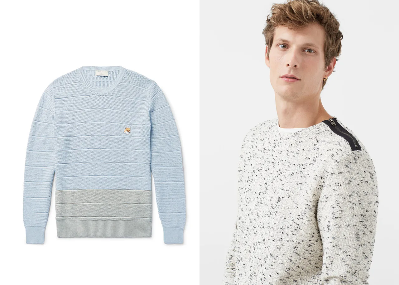 Áo len nam: maison kitsune và mango