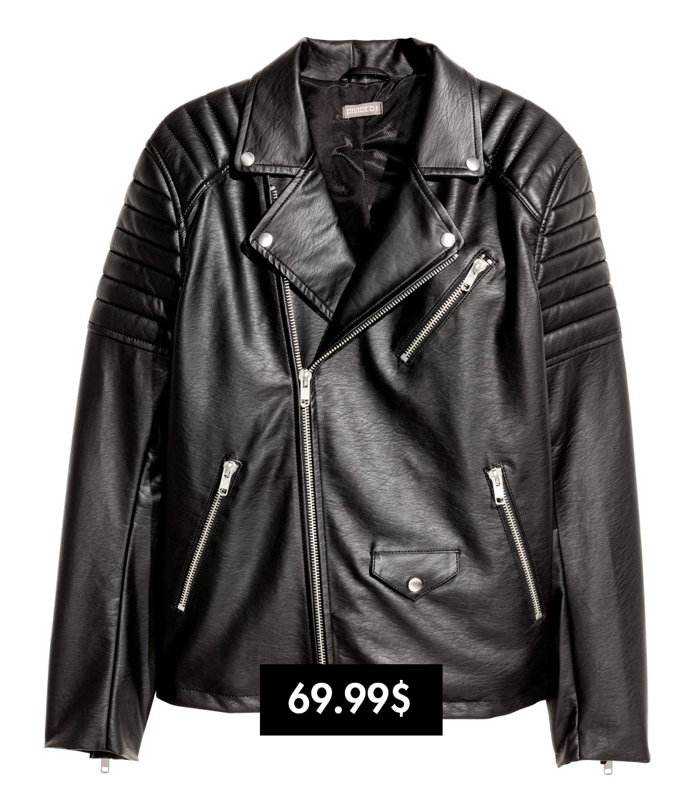 áo khoác biker da H&m elle man