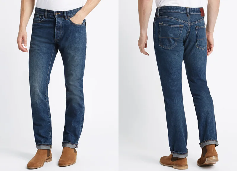 Quần jeans hàng hiệu: Marks & Spencer.