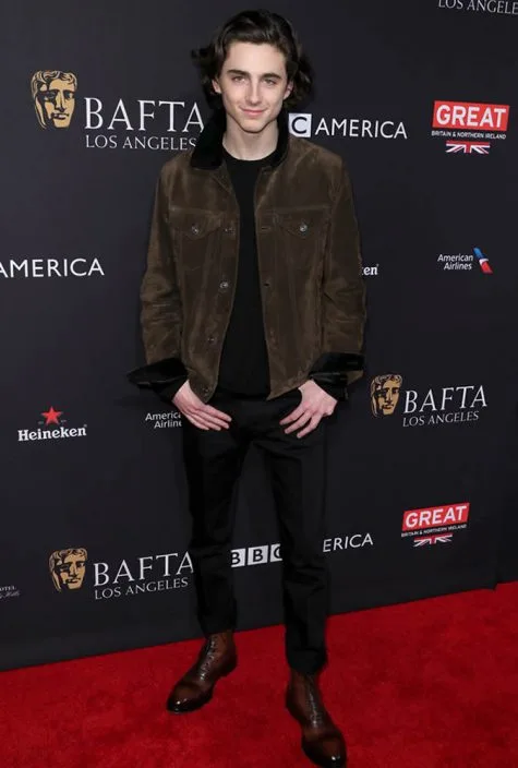 diễn viên Timothée Chalamet tại thảm đỏ BAFTA