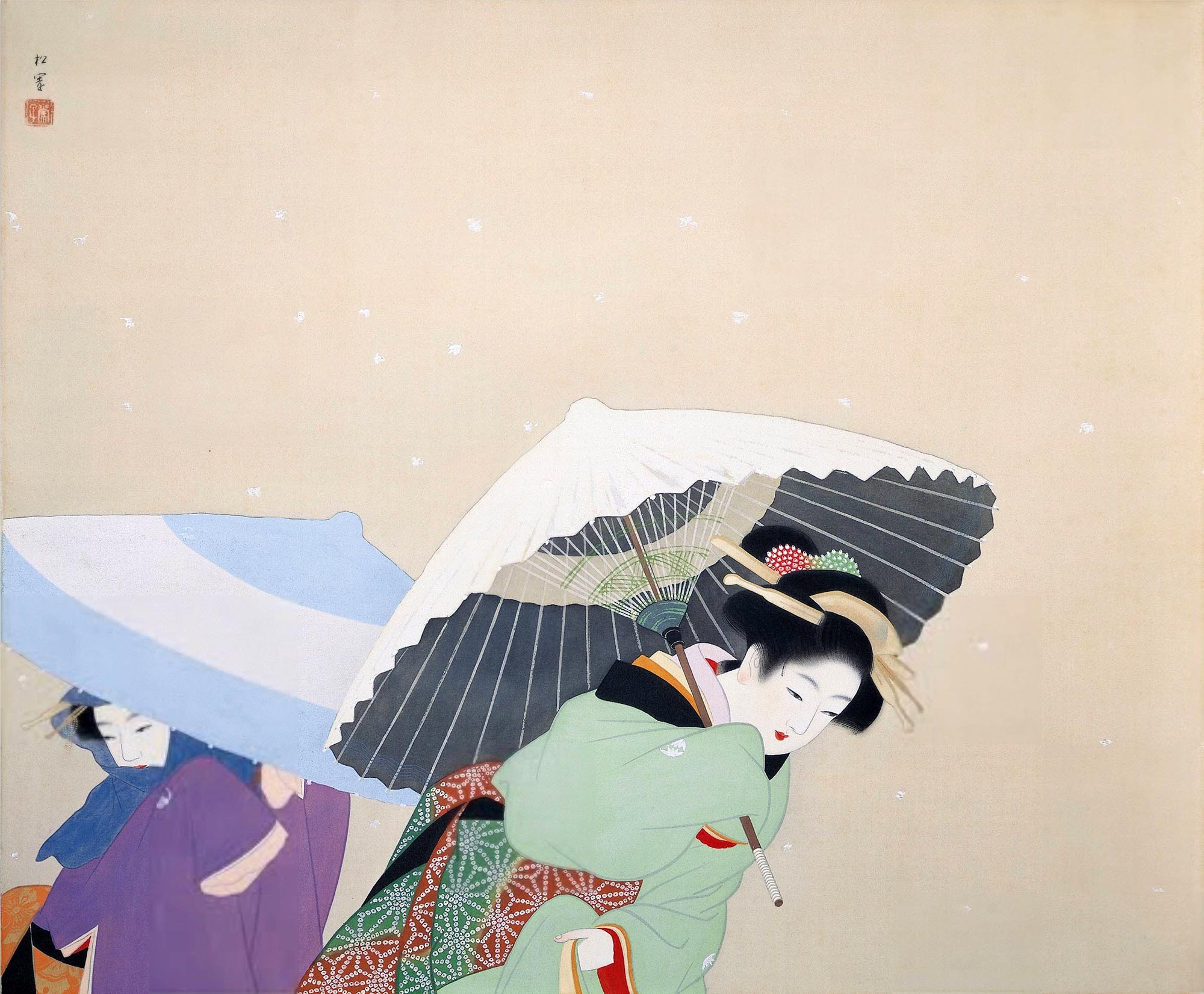 hoạ sĩ nổi tiếng 3a - Large Snowflakes 1944 - elleman
