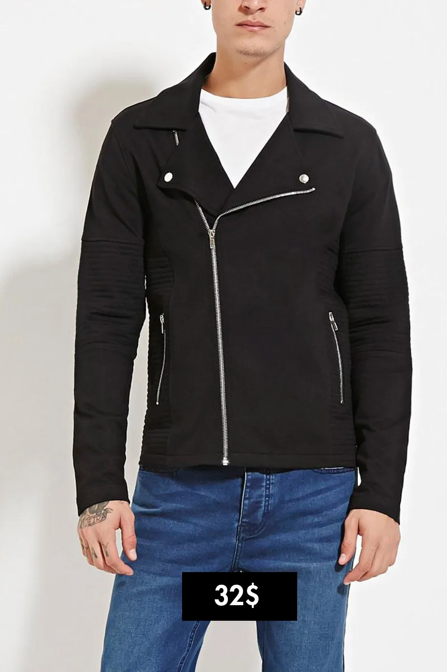 F21 áo khoác biker da Elle man 1