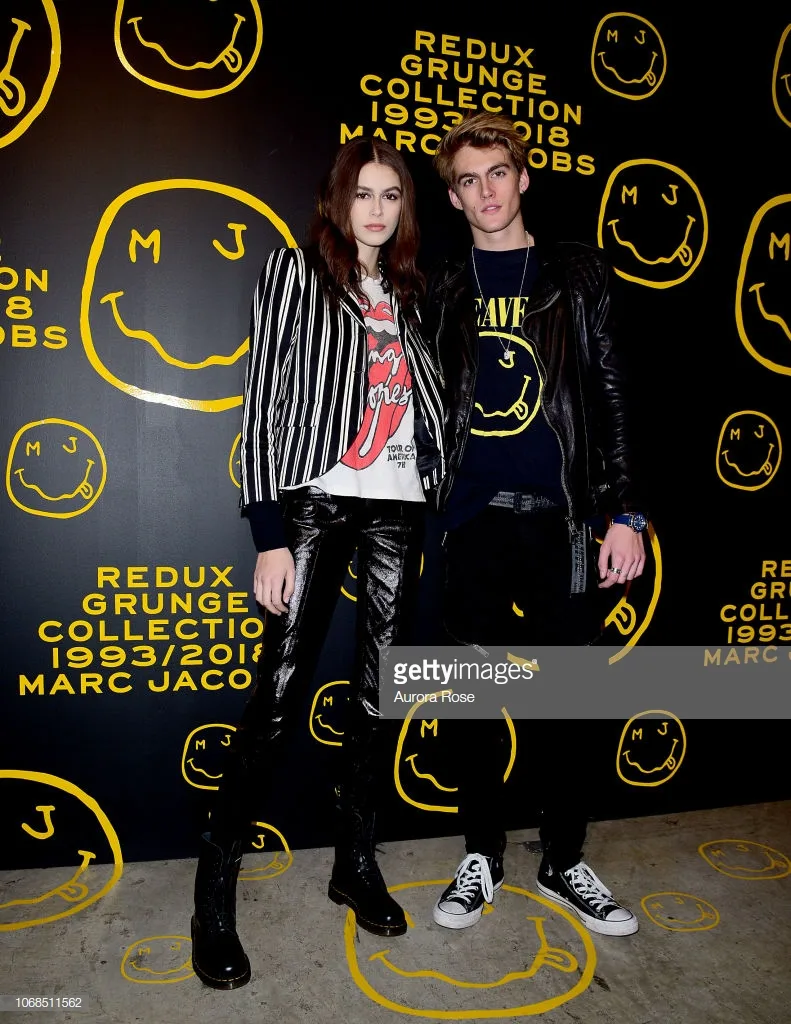 Presley Gerber lần đầu tiên xuất hiện trong top thời trang sao nam của ELLE Man bên cạnh em gái Kaia. Ảnh: Getty Images