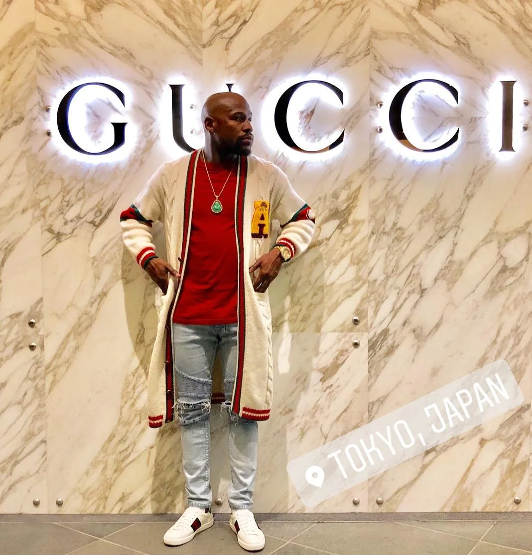 Floyd Mayweather khép lại danh sách thời trang sao nam ấn tượng tuần 1 tháng 11/2018 với nguyên "cây" Gucci sang trọng. Ảnh: Instagram @floydmayweather