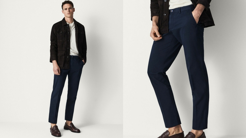 quần dài nam - quần cropped massimo dutti 1.1 - elle man