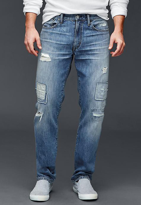 Các xu hướng áo & quần jeans nam hot 2016 - embellished GAP 1969 patchwork straight - elleman