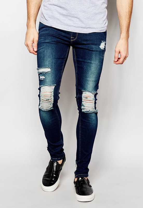 Các xu hướng áo & quần jeans nam hot 2016 - distressed ASOS extreme super skinny jeans - elleman