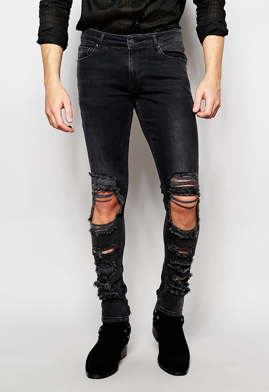 Các xu hướng áo & quần jeans nam hot 2016 - distressed ASOS extreme super skinny - elleman