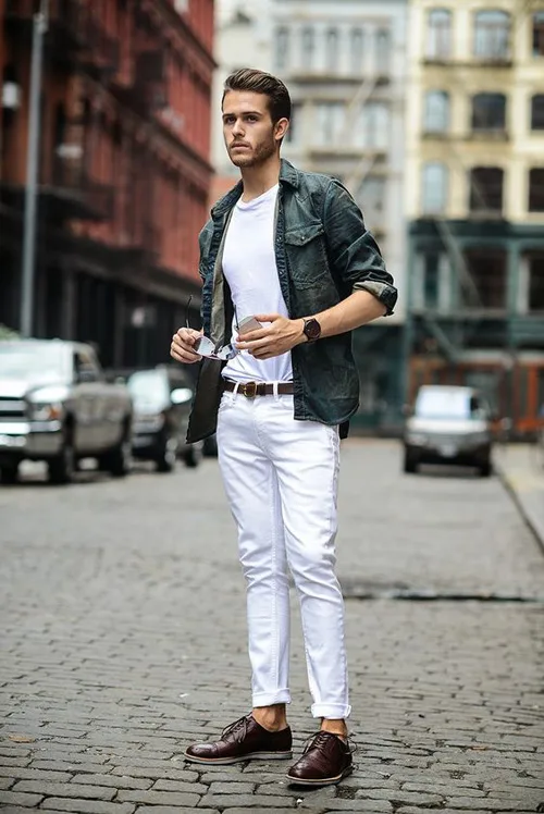 quan jeans nam - jeans trang - elle man 2