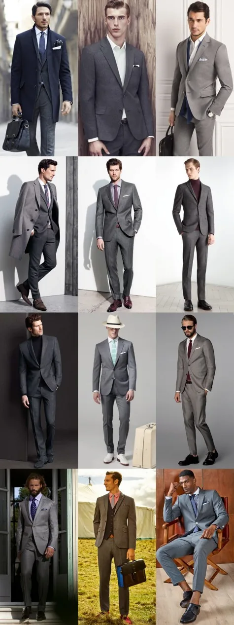 Những chiếc suit xám hầu như có thể phối với bất kì chiếc cà vạt nào!