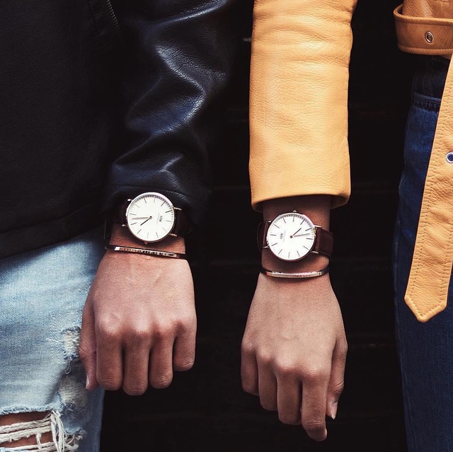 đồng hồ nam DW và classic cuff - elle man