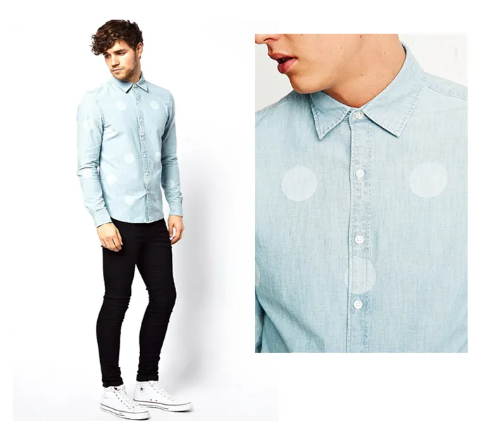 thờ trang nam họa tiết chấm bi: áo sơ mi của Levi's.