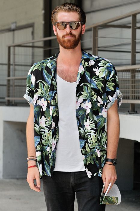 thời trang mua hè - sơ mi floral - elle man 1