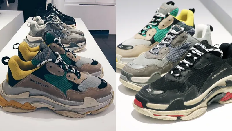 giay the thao ugly sneakers - balenciaga triple s - elle man 2