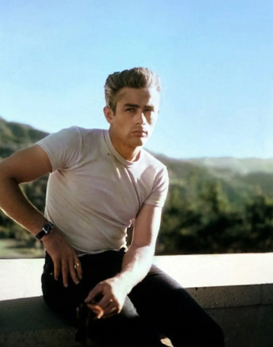 ao t-shirt - james dean with tee - elle man 1