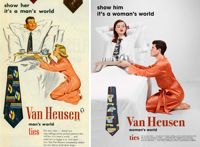 Quảng cáo cũ của hãng cà-vạt Van Heusen Ảnh: boredpanda.com