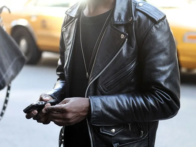 leather biker jacket