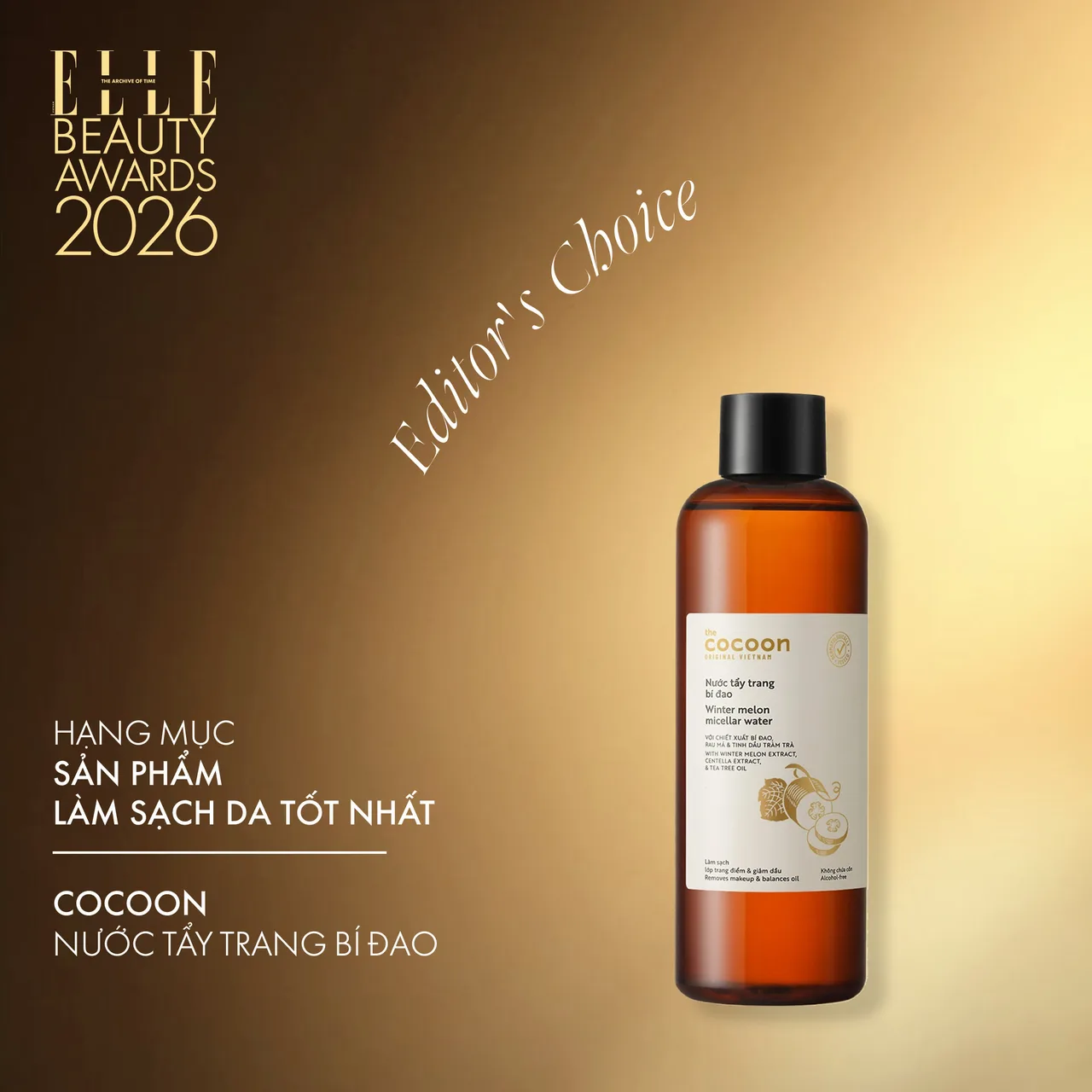 Sản phẩm làm sạch da tốt nhất: Nước tẩy trang bí đao Cocoon