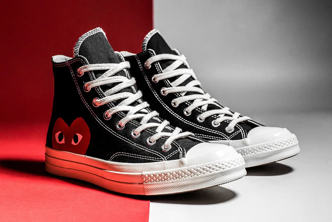 logo thuong hieu converse - CONVERSE X COMME DES GARCONS PLAY ALL STAR CHUCK '70 HI - BLACK - elle man 2